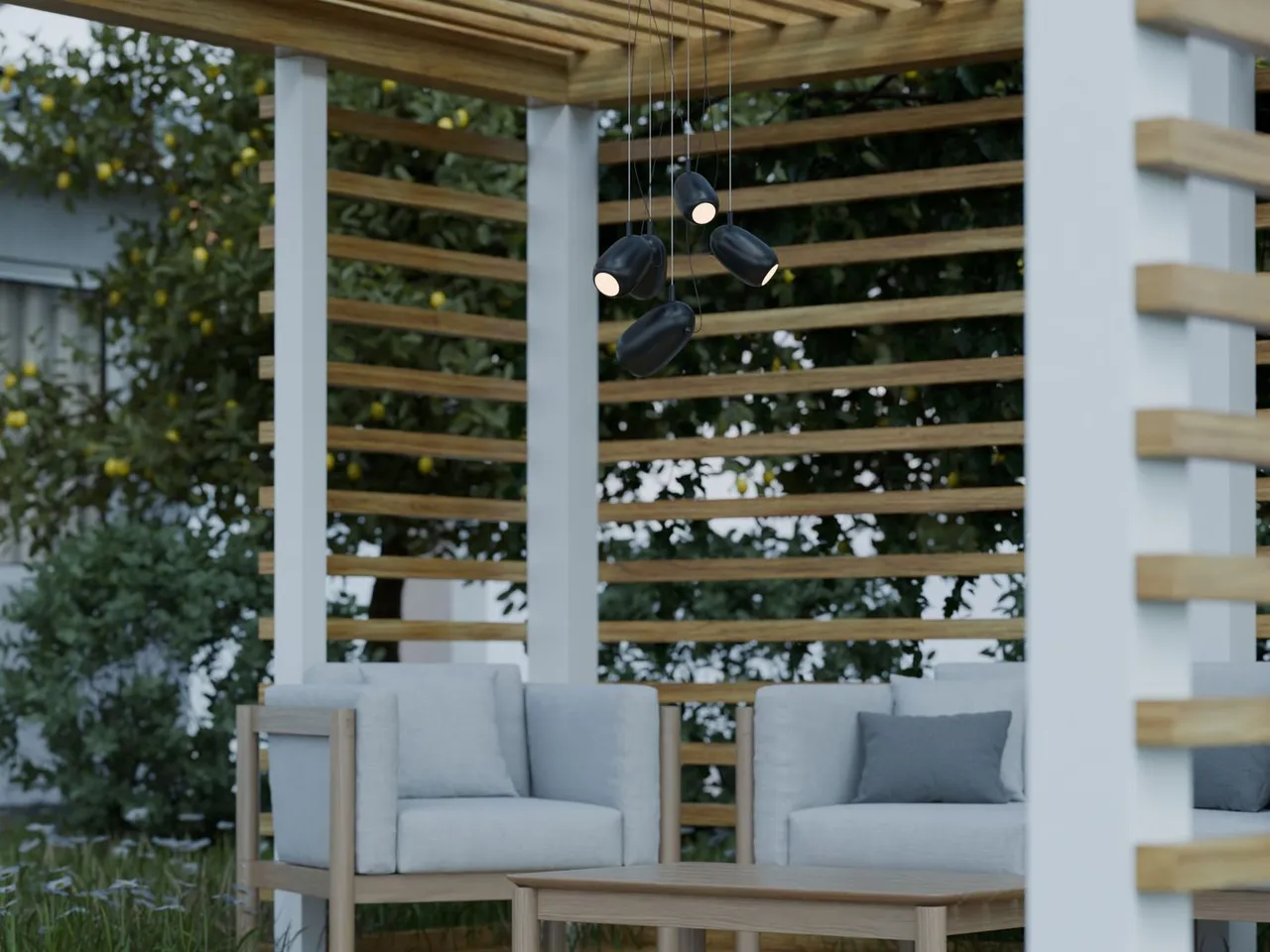 Pergola LED uygulama örneği — Modern pergola led aydınlatma